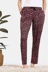Zivame Floral Tales Knit Poly Pyjama - Jet Black — thumbnail 2